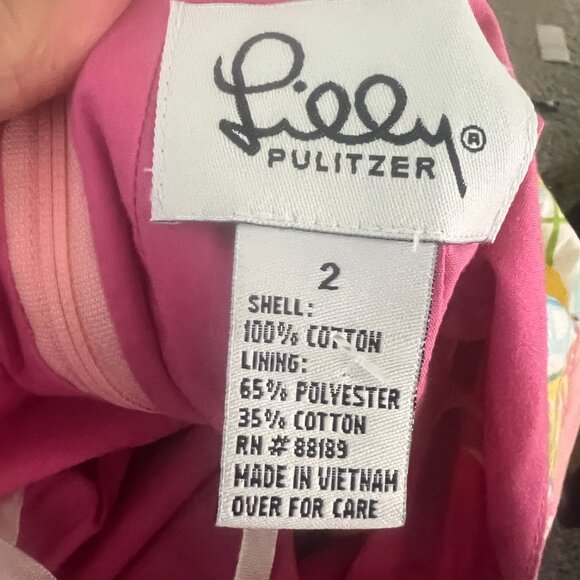 Lilly Pulitzer Fruit & Floral Strapless Dress with cutout back - Ties in Back 2 - Picture 4 of 10